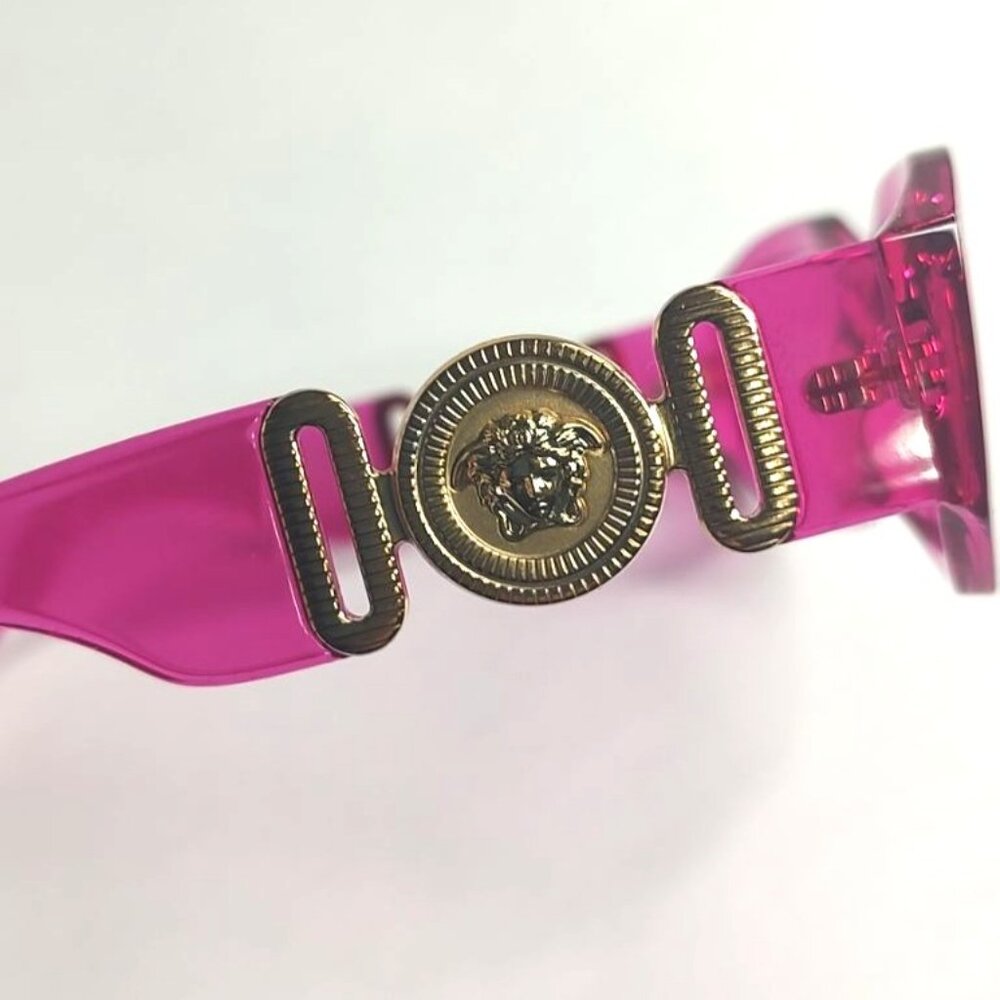 VERSACE Sunglasses VE4361 5334/5 Transparent Fuxia Pink Medusa Biggie Designer - Picture 8 of 16